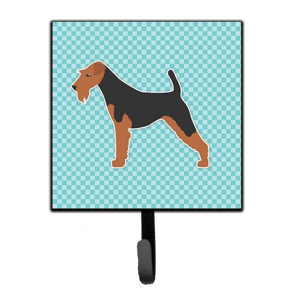 Carolines Treasures Welsh Terrier Checkerboard Blue Leash or Key Holder BB3685SH4 - main